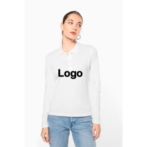 polo-personnalise-manches-longues-femme
